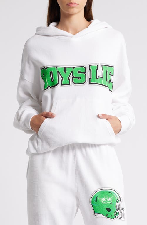 Shop Boys Lie Don't Fumble Racer Cotton Graphic Sweatshirt In White