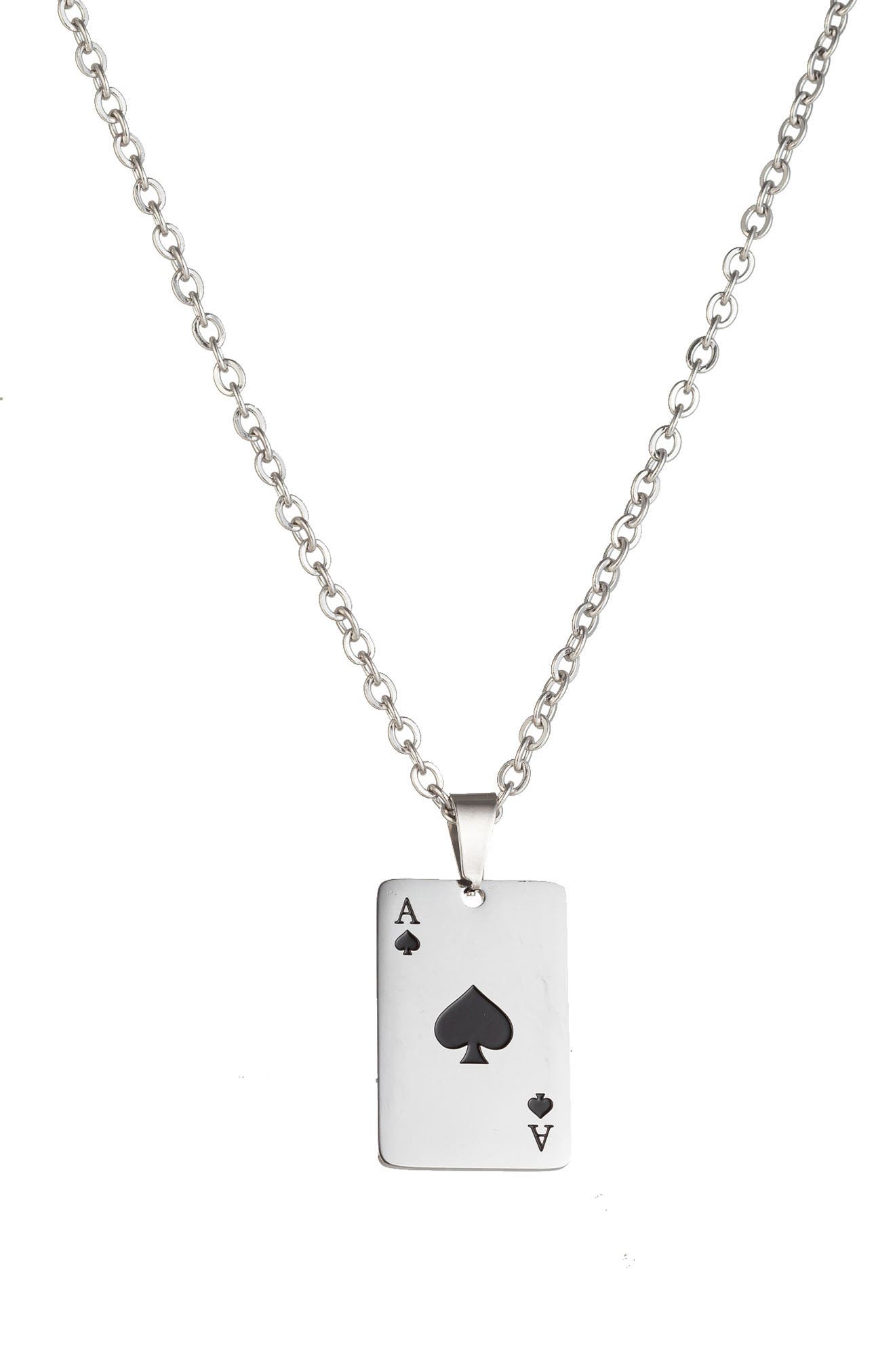 Eye Candy Los Angeles Ace Of Spades Pendant Necklace In Silver | ModeSens