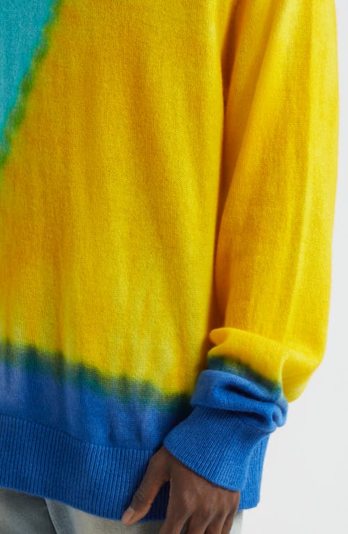 Shop The Elder Statesman Gradient Tranquility Cashmere Sweater In Blue/green Multi