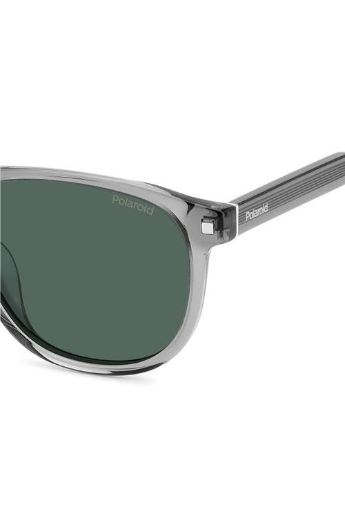 Polaroid 55mm Polarized Rectangular Sunglasses In Grey/green Polarized