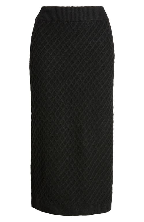 Shop Anne Klein Diamond Stitch Sweater Skirt In Anne Black