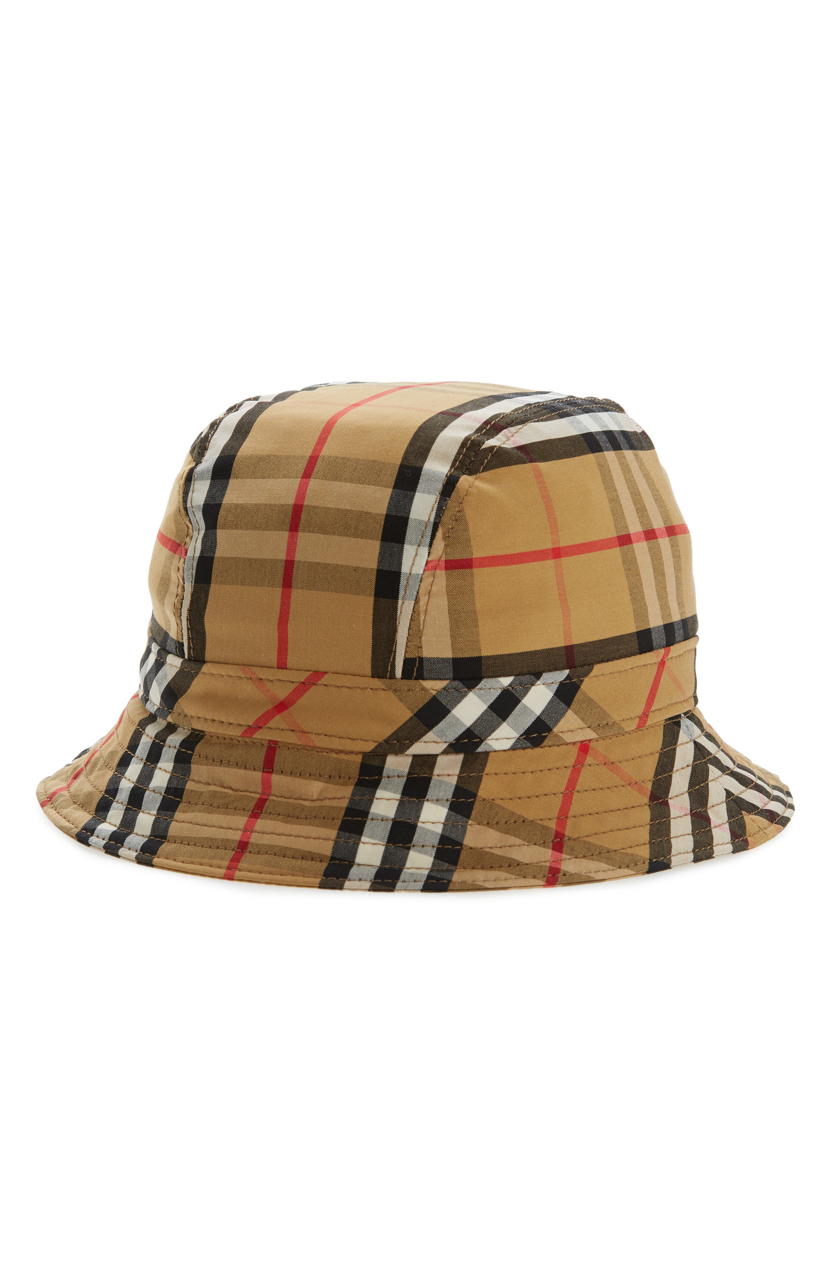 vintage check bucket hat