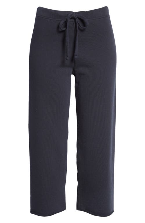 Frank & Eileen Cotton Wide Leg Crop Pants In British Royal Navy