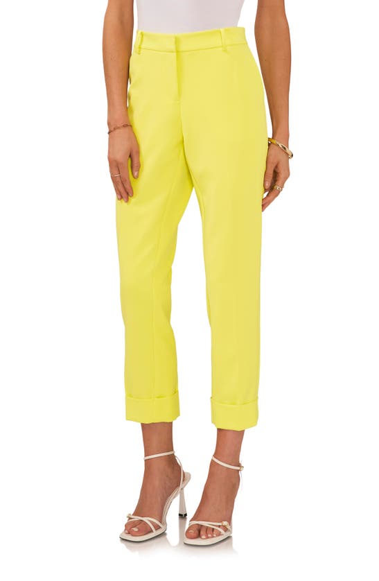 Vince Camuto Cuff Crop Pants In Bright Lemon