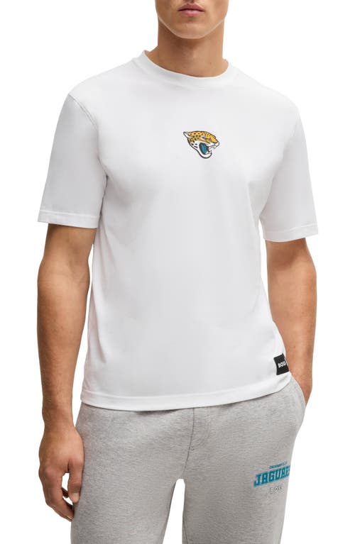 Shop Hugo Boss Boss X Nfl Stretch Cotton Graphic T-shirt In Jacksonville Jaguars - White