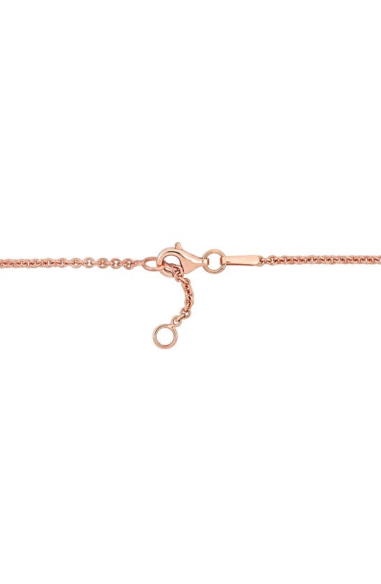 Delmar Heart & Key Charm Pendant Necklace In Rose