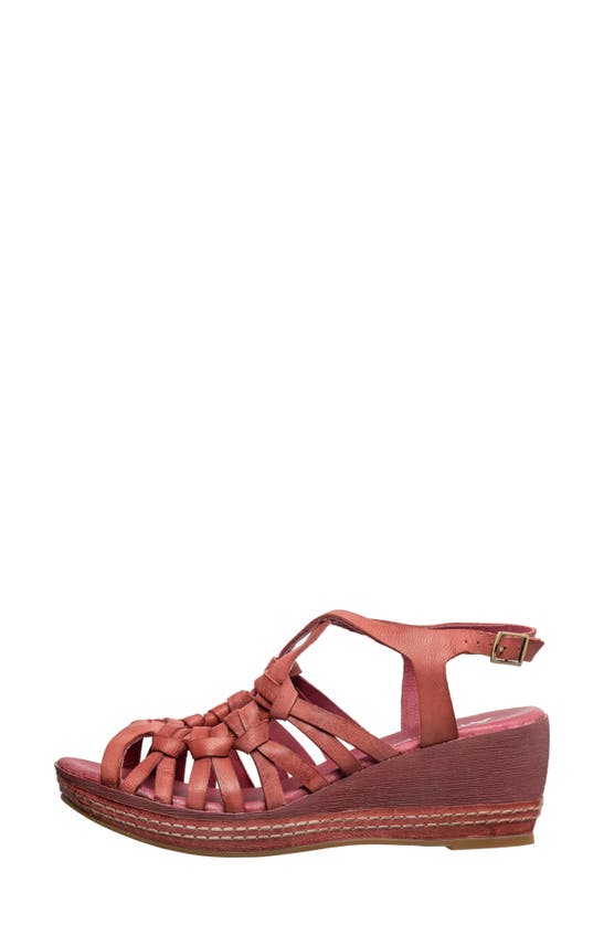 Antelope Genna Platform Wedge Sandal In Bordeaux Leather