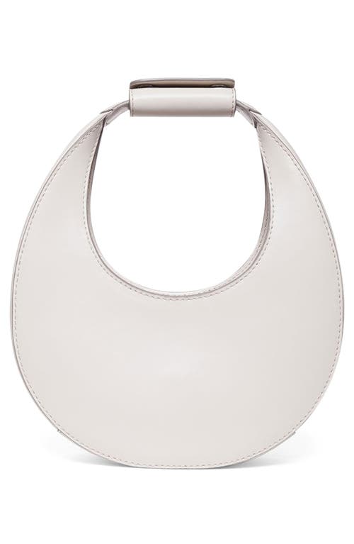 Shop Staud Mini Moon Leather Bag In Cream