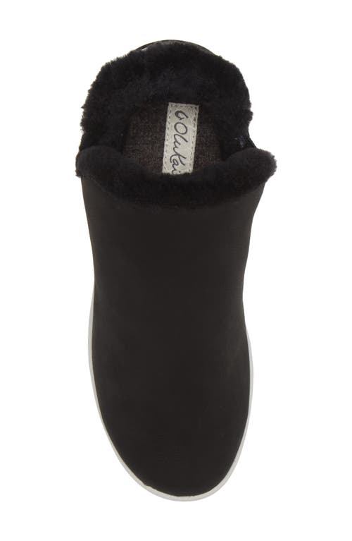 Olukai Malua Hulu Genuine Shearling Slip-on Sneaker In Onyx/mist Grey