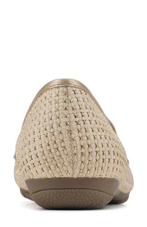 Cliffs By White Mountain Glowing Bit Loafer In Gold/ivory/raffia