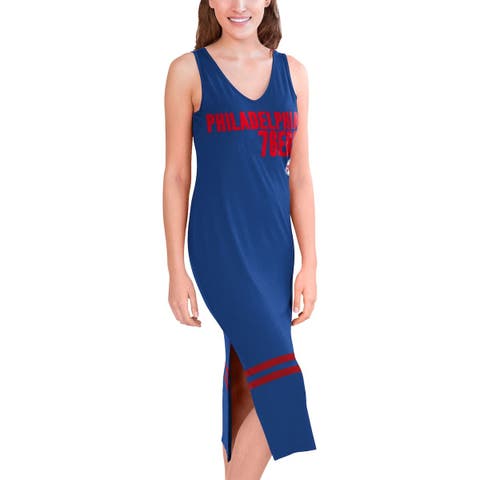 Chicago Cubs Refried Apparel Women's Sustainable Scoop Neck Maxi Dress -  Heather Gray/Royal