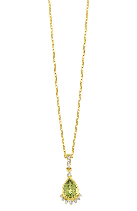 Bony Levy Iris Diamond & Peridot Pendant Necklace In 18k Yellow Gold