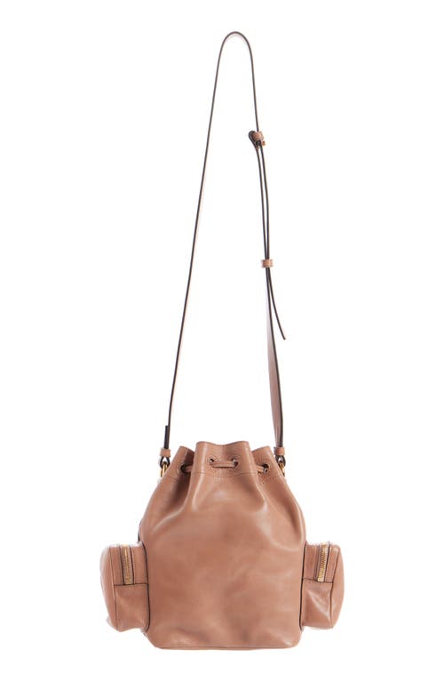 Shop Chloé Camera Leather Bucket Bag In Woodrose