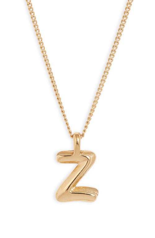 Customized Monogram Pendant Necklace in High Polish Gold - Z