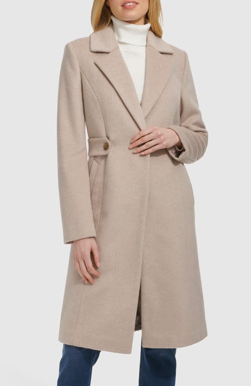 Shop Cole Haan Slick Wool Blend Coat In Bone