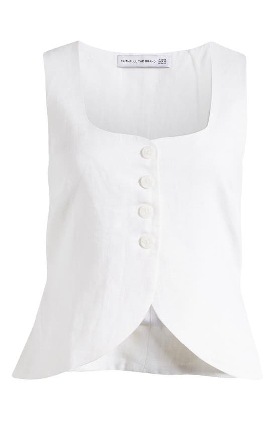 Shop Faithfull The Brand Stanze Linen Vest In White