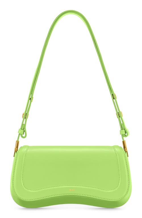 Joy Faux Leather Shoulder Bag in Lime Green
