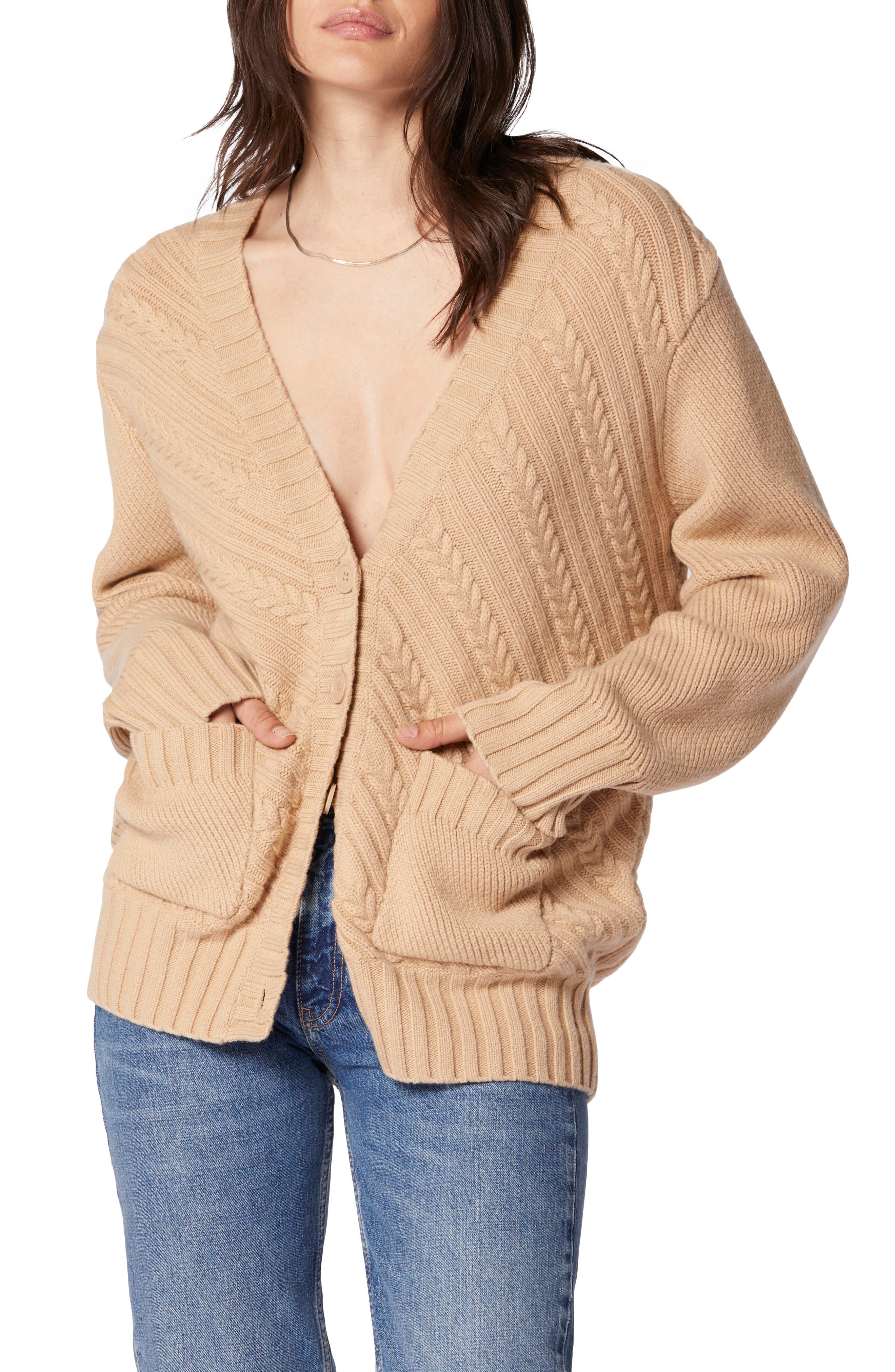 women's wool cable cardigan