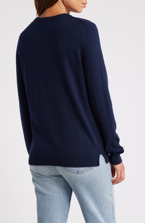 Shop Caslonr Caslon(r) Cotton & Cashmere Crewneck Sweater In Navy Night