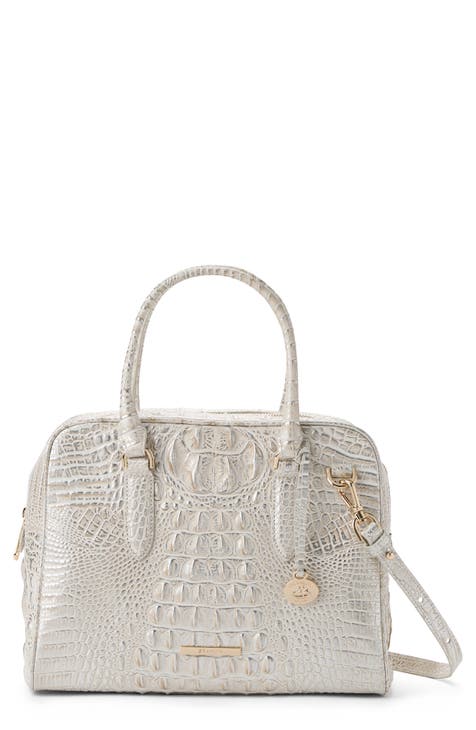 Marissa Croc Embossed Leather Satchel