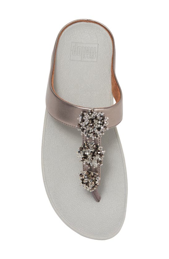Fitflop Galaxy Toe Wedge Flip Flop In Pewter