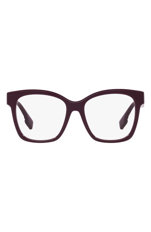 burberry Sylvie 53mm Square Optical Glasses in Bordeaux at Nordstrom
