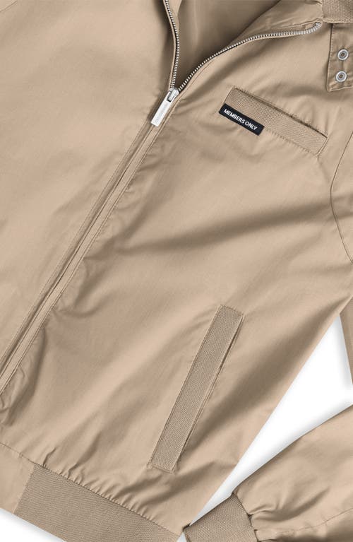 Members Only Classic Iconic Racer Jacket In Khaki