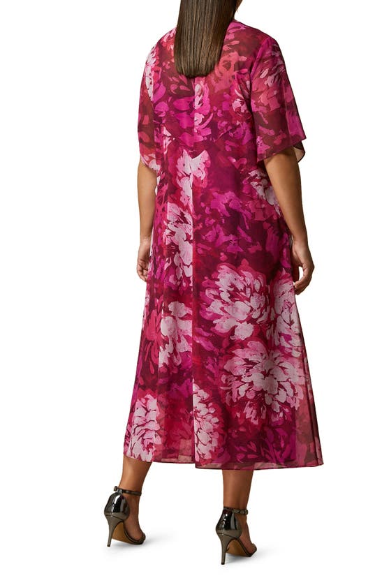 Shop Marina Rinaldi Print Georgette Maxi Dress In Cyclamen