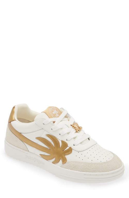 Palm Angels Beach University Low Top Sneaker White Gold at Nordstrom,