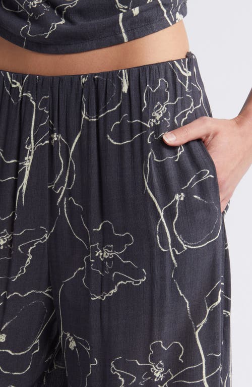 Shop Faithfull The Brand Aureli Floral Wide Leg Pants In Calla Print/charred Navy