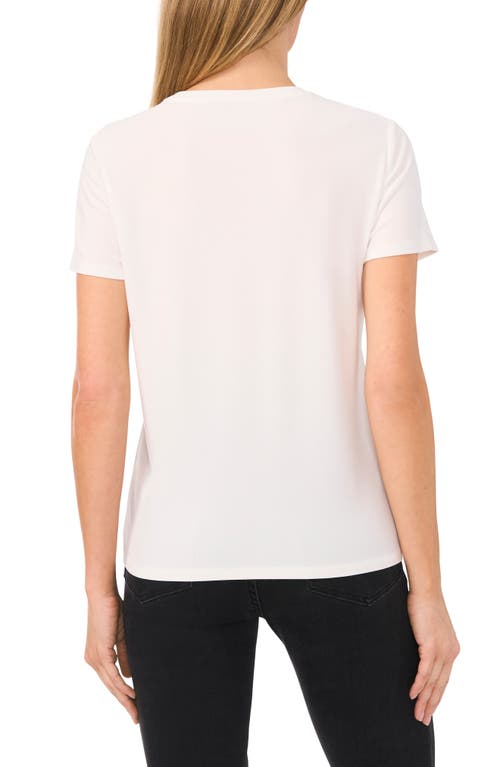 Cece Embellished Bow T-shirt In New Ivory