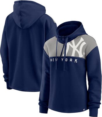 Women's Fanatics Branded Navy New York Yankees Iconic Overslide Color-Block  Quarter-Zip Hoodie