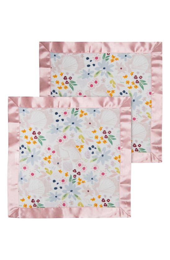 Loulou Lollipop Safari 2-pack Security Blankets In Shell Flower