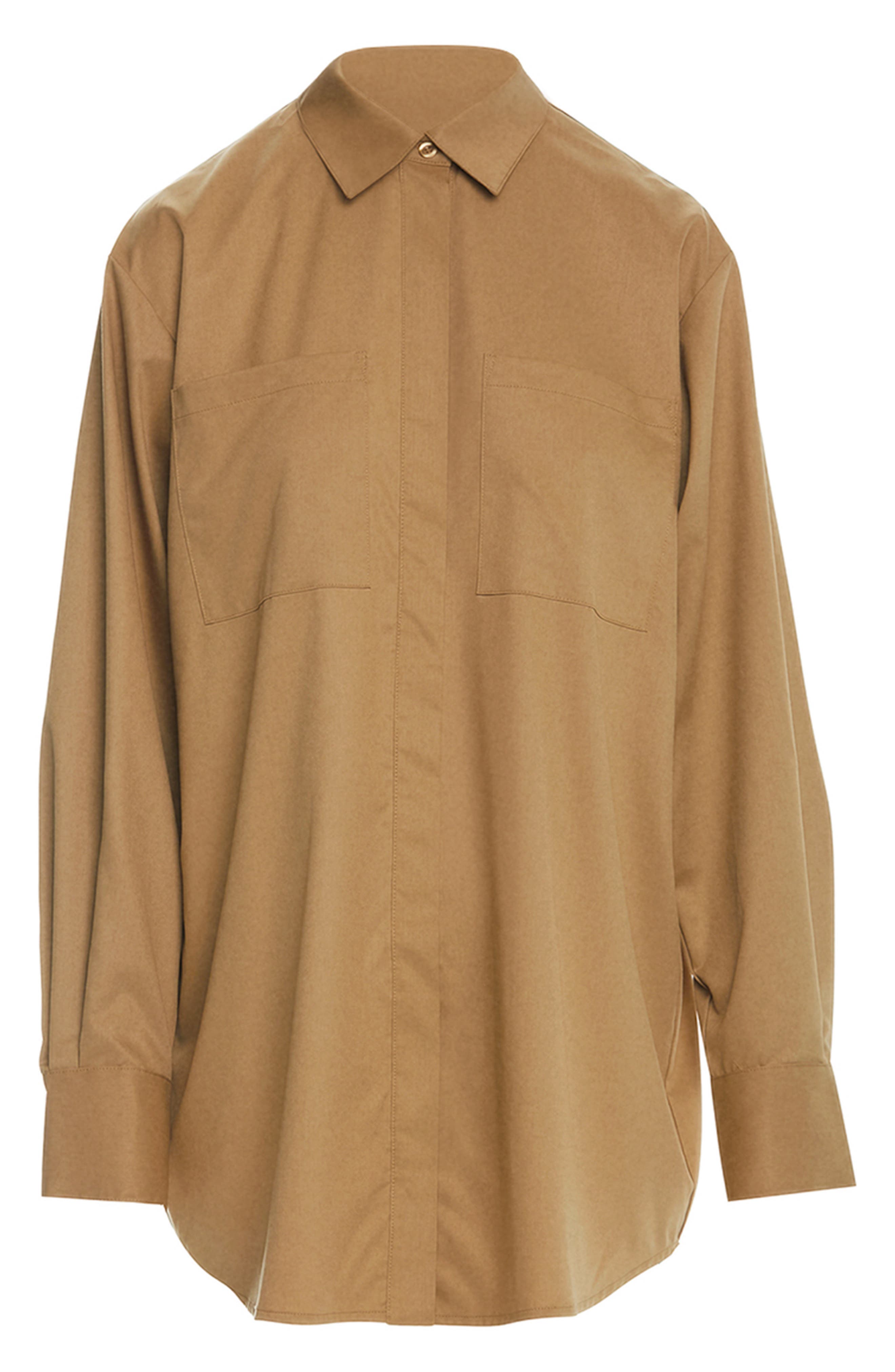 Naked Wardrobe Oversize Button-Up Shirt in Nude | Smart Closet