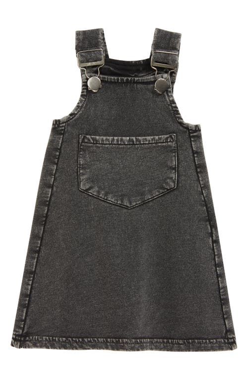 L'Ovedbaby Buckle Faux Denim Organic Cotton Dress in Black