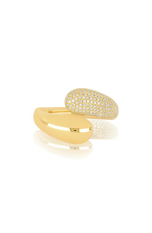 Double Dome Diamond Ring in 14K Yellow Gold