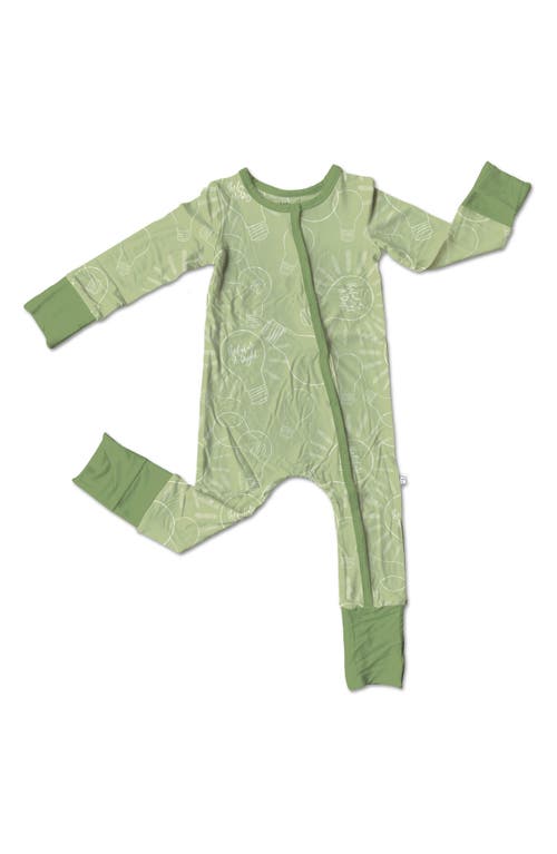 Laree + Co Dylan Bright Future Print Convertible Footie Pajamas in Green
