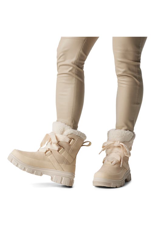 Sorel Tivoli V Faux Shearling Waterproof Boot In Honey White/chalk