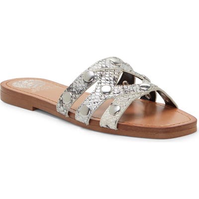 Vince Camuto Vazista Studded Slide Sandal, Grey