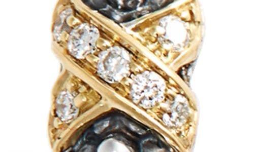 Lagos Caviar Two-tone Slender Hoop Earrings In Silver/gold