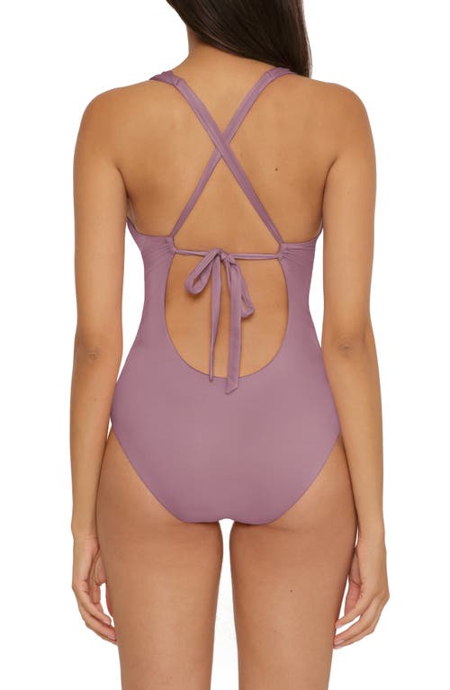 Shop Becca Prism Cutout One-piece Swimsuit In Fig