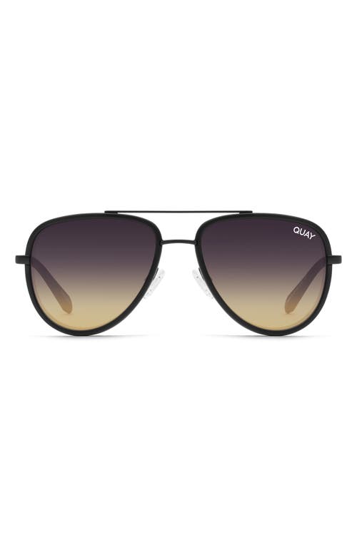 Quay Australia All In 56mm Polarized Aviator Sunglasses in Black/Smoke Polarized at Nordstrom