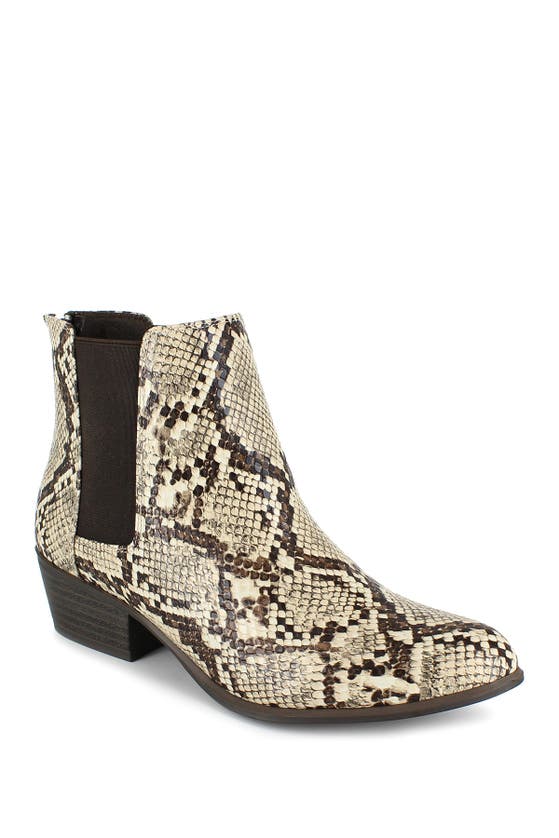 Esprit Tylee Snakeskin Embossed Chelsea Boot In Natural Snake | ModeSens