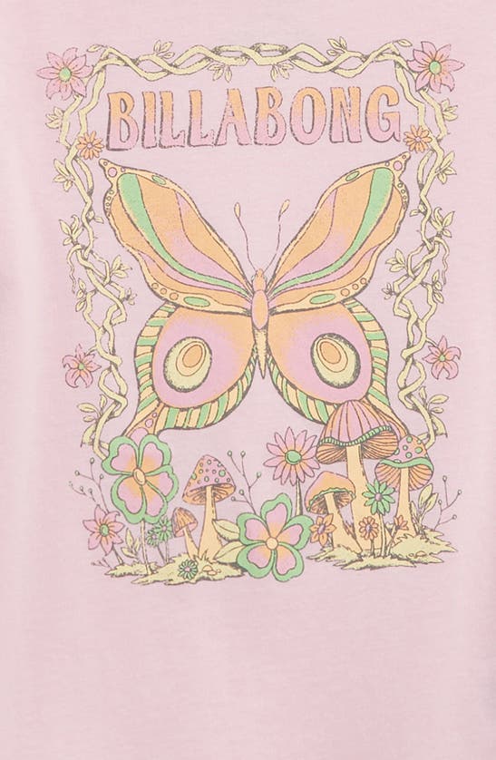 Shop Billabong Kids' Butterfly Kiss Cotton Graphic T-shirt In Sweet Pink