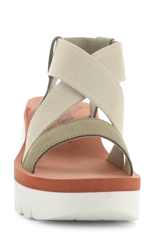 Shop Fly London Yaby Platform Wedge Sandal In Military/beige