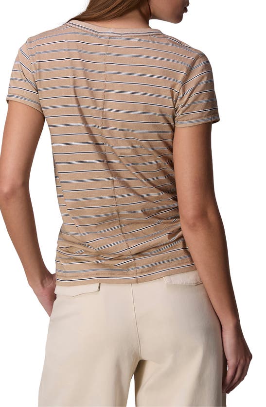 Shop Rag & Bone The Slub Stripe Cotton T-shirt In Tan Multi