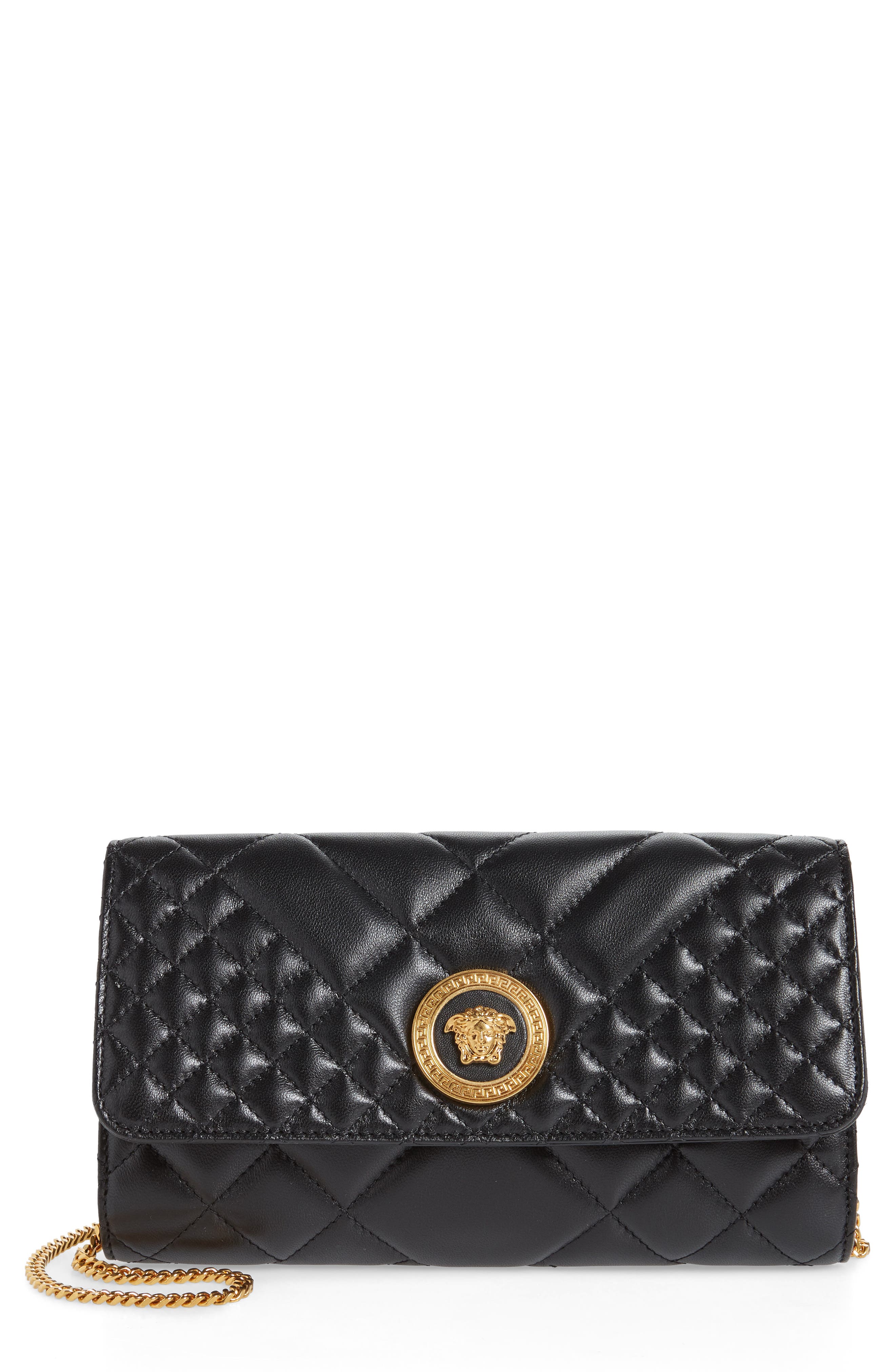 Versace Icon Quilted Leather Wallet on a Chain Nordstrom
