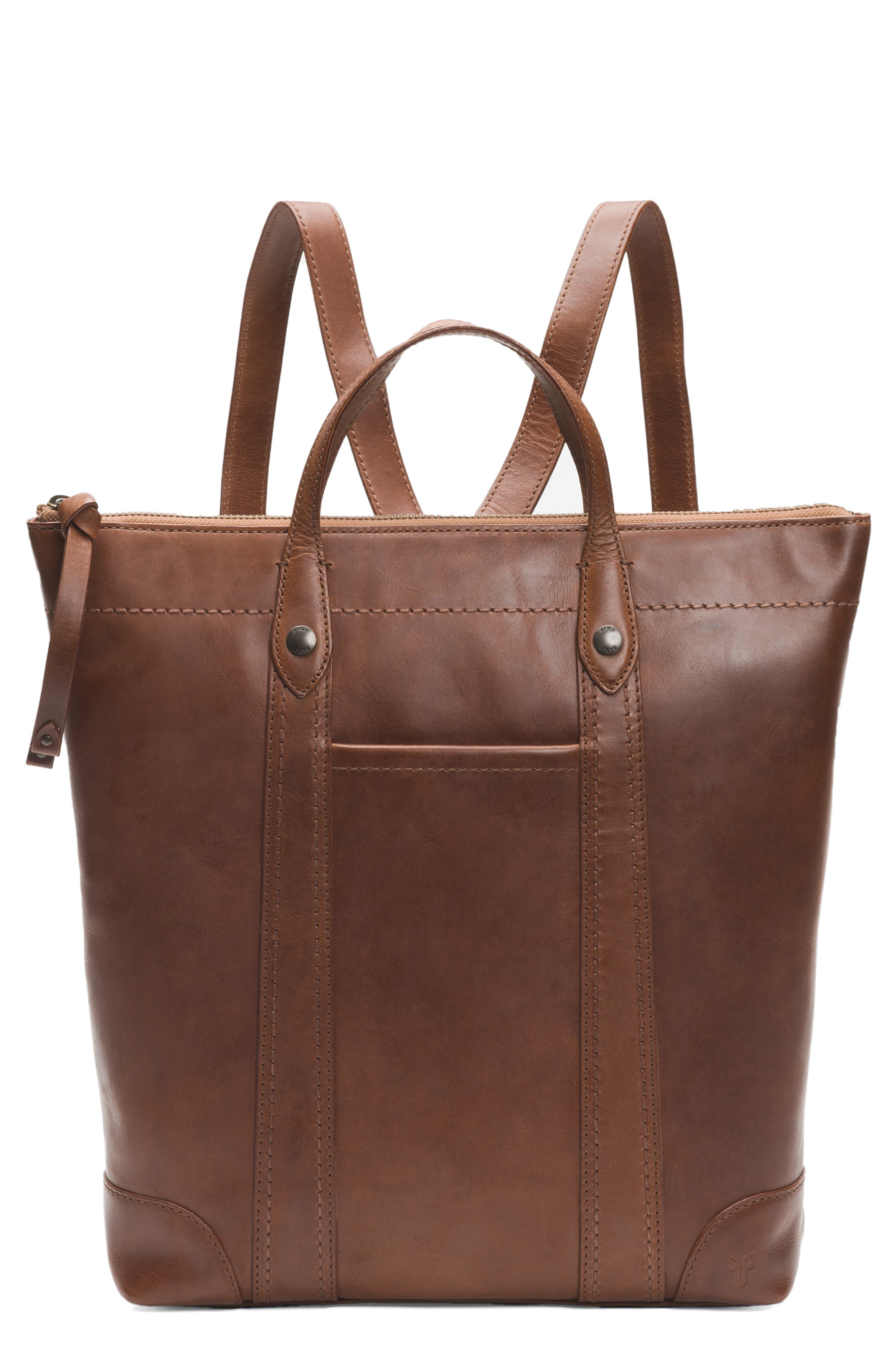 frye melissa backpack cognac