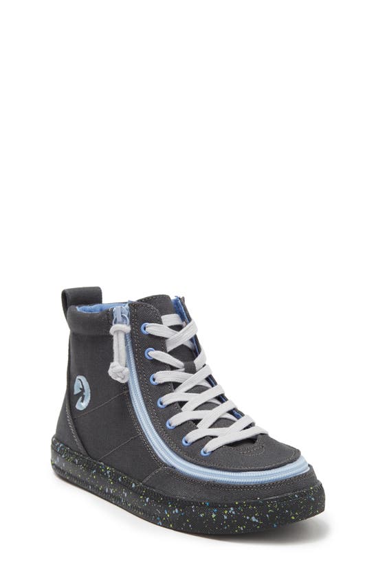 Billy Footwear Kids' Classic Hi-rise Sneaker In Charcoal/ Blue Speckle
