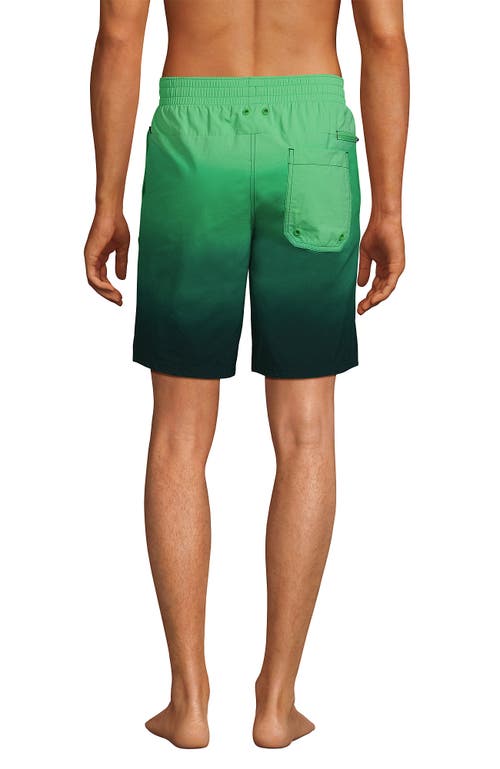 Shop Lands' End 9" Volley Swim Trunks In Deep Balsam/wintergreen Ombre